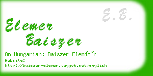 elemer baiszer business card